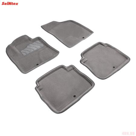 Коврики салона 3D текстильные для Hyundai Santa Fe (2006-2010) серые № 81956