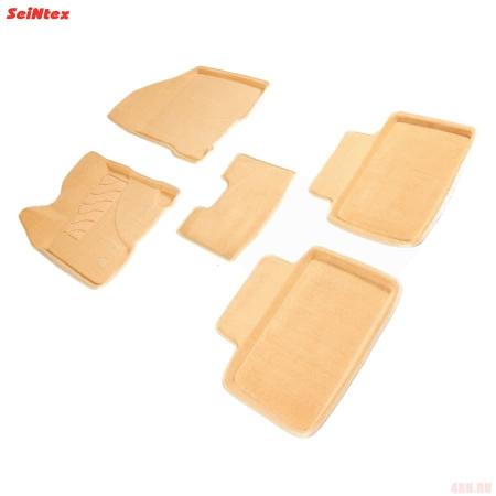 Коврики салона 3D текстильные для Lada (ВАЗ) Vesta (2015-2025) бежевые № 91025