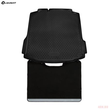 Коврик в багажник Element Econom с функцией защиты бампера для Skoda Rapid (2020-2023) № ELEMENT.SET.023