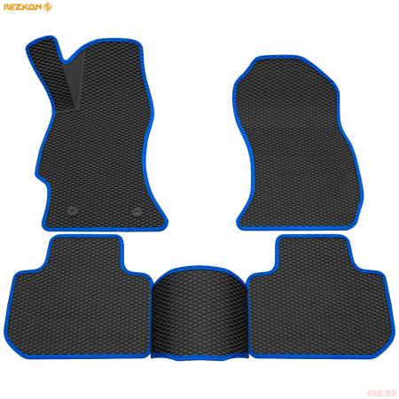 Коврики салона 3D EVA Ромб резиновые для Subaru Forester (2013-2018) с синим кантом № 9232005203