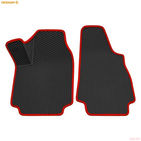 Коврики салона передние 3D EVA Ромб резиновые для Lada (ВАЗ) 4X4 (21213-21214) с красным кантом № 9539035104