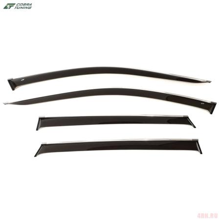Дефлекторы окон для Haval Jolion (2021-2025) с хромированным молдингом № H60821CR