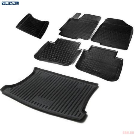 Комплект ковриков салона и багажника для Kia Rio хэтчбек (2011-2016) № K12803001-8