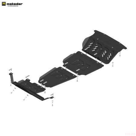 Защита двигателя, радиатора, КПП и раздаточной коробки для JAC T8 (2023-2025)/ T8 Pro (2020-2025) № 78303