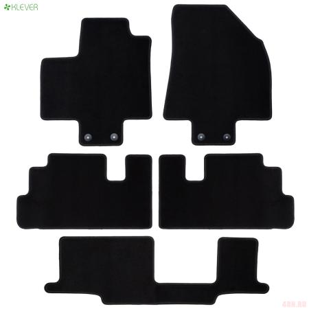 Коврики салона текстильные Econom для Inifiniti QX60 (2021-2025) 8 мест, 5 шт. № KLEVER0107601601200k
