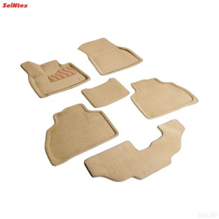 Коврики салона 3D текстильные для BMW X7 (2019-2025) бежевые № 98642