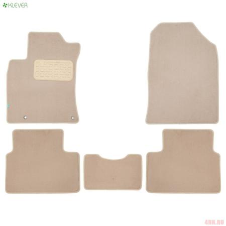 Коврики салона Klever текстильные Premium для Kia Ceed хетчбек (2018-2025) бежевые № KVR04.025.060.22112kh