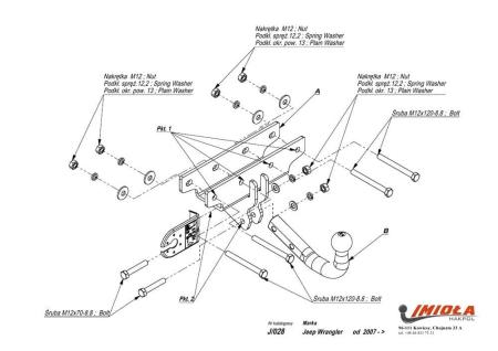 Фаркоп Imiola для Jeep Wrangler JK (2007-2017) № J.028