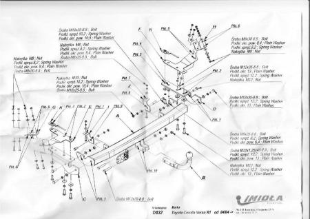 Фаркоп Imiola для Toyota Corolla Verso R1 (2004-2009) № T.032