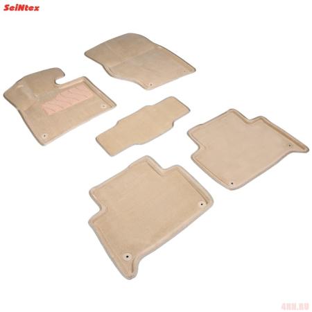 Коврики салона 3D текстильные для Audi Q7 (2006-2015) бежевые № 94008