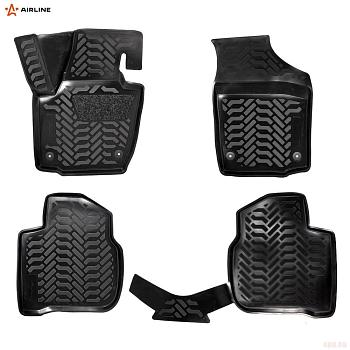 Коврики салона (3D с подпятником) для Volkswagen Polo (2020-2025) с высоким бортом № ACM-PS-94