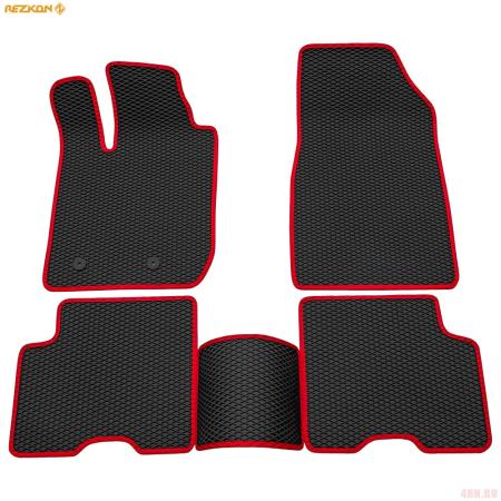 Коврики салона EVA cоты резиновые для Renault Arkana (2019-2025) с красным кантом № 9029040104
