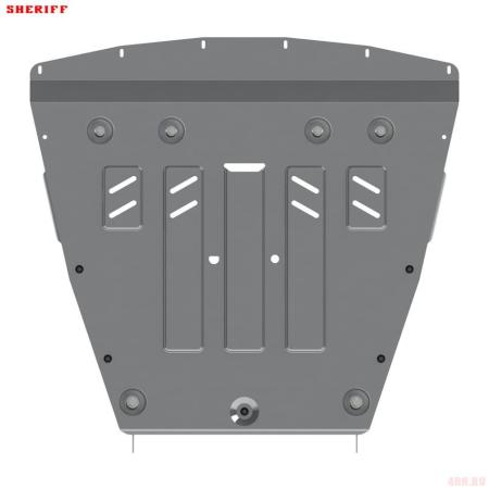 Защита картера и КПП для Nissan Qashqai с креплением к бамперу (2015-2025) № 15.3098