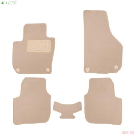 Коврики салона Klever текстильные Premium для Skoda Superb седан АКПП (2008-2015) бежевые № KLEVER04451122112kh