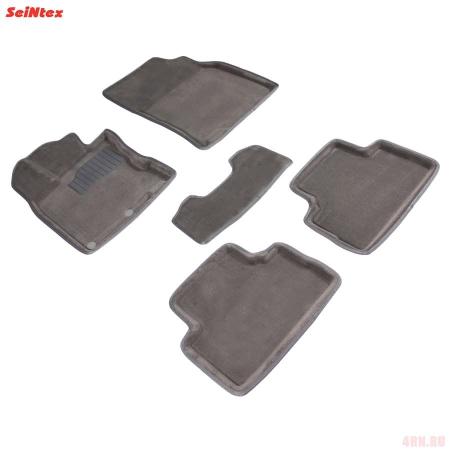 Коврики салона 3D текстильные для Nissan Qashqai (сборка Англия) (2014-2021) серые № 85871