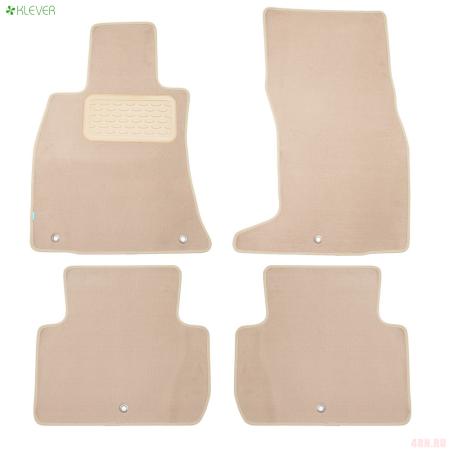 Коврики салона текстильные Premium для Kia Stinger (2021-2023) бежевые № KLEVER0402507122112kh