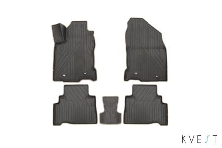 Коврики в салон 3D Kvest для Lexus NX (2014-2021) серые № KVESTLEX00003Kg2