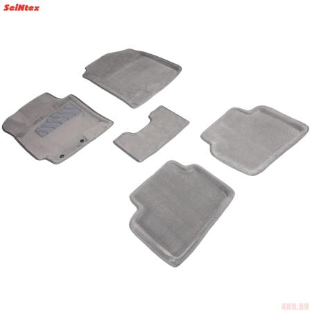 Коврики салона 3D текстильные для Hyundai Solaris (2017-2022) серые № 89166
