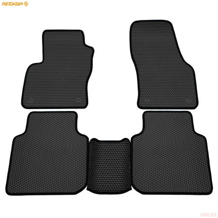 Коврики салона EVA соты резиновые для Skoda Kodiaq (2017-2024) с черным кантом № 9130030101