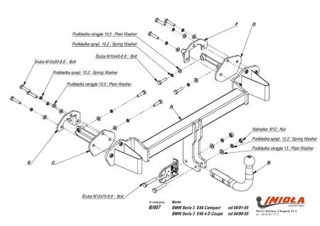 Фаркоп Imiola для BMW 3-Серия (2002-2005) № B.007
