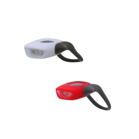 Набор силиконовых фонарей JY-267-С 1 белый и 1 красный супер светодиод, 3 функции, батарея: CR2025*