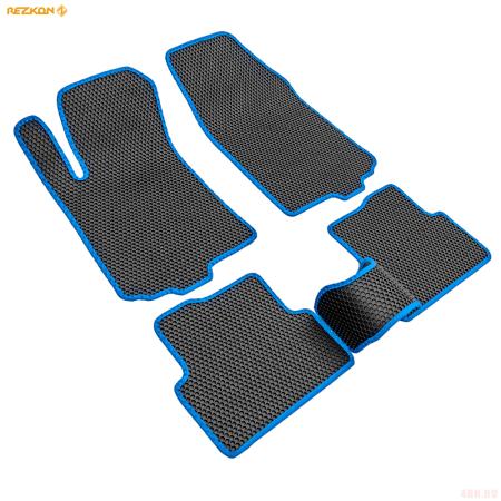 Коврики салона EVA соты резиновые для Chevrolet Aveo T300 (2012-2015) с синим кантом № 9112005203