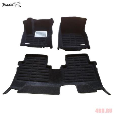 Коврики салона Pradar 3D текстильные для Ford Kuga (2013-2019) с металлическим подпятником № SI 19-00273