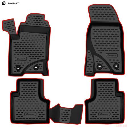 Коврики салона для Chevrolet Niva (2009-2020) с красным кантом № KANT.NLC.52.17.210.rd