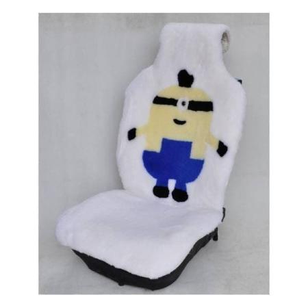 Накидка из натурального меха (овчина, цельная шкура, принт Миньены) № minion