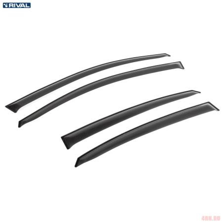 Дефлекторы окон Rival Premium для Hyundai Solaris седан (2017-2022) № 32305005