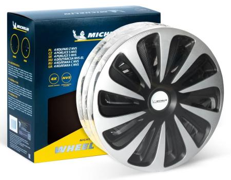 Колпаки колесные MICHELIN 16", "Калибр", серебристо-черные, 4 шт. № 300238