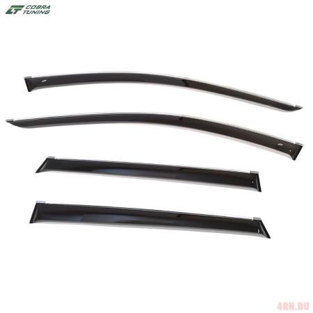 Дефлекторы окон для Infiniti QX50 (2018-2025) с хромированным молдингом № I11218CR