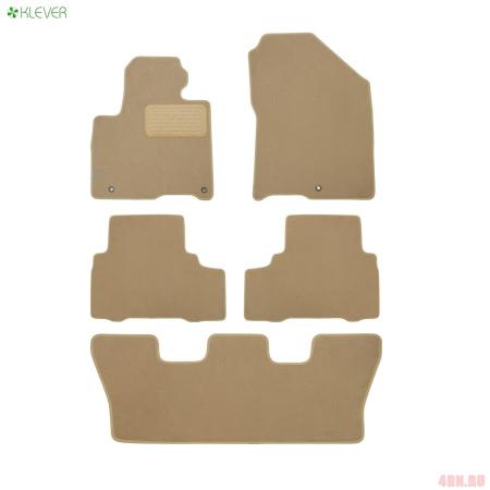 Коврики салона текстильные Premium для Kia Sorento Prime (2016-2020) 5 шт. бежевые № KLEVER04255422112kh