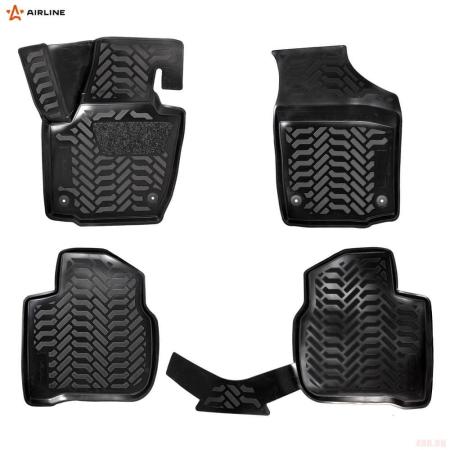 Коврики салона (3D с подпятником) для Skoda Rapid (2020-2023) с высоким бортом № ACM-PS-94