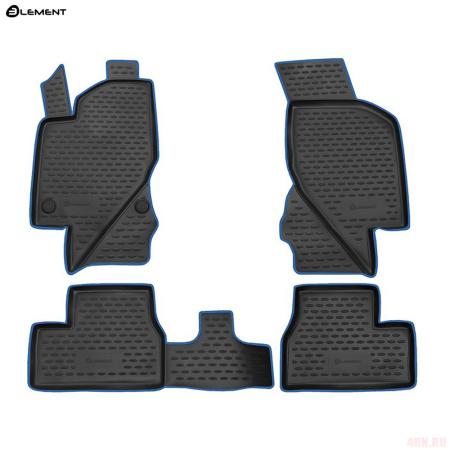 Коврики салона для Lada (ВАЗ) Granta (2011-2018) с синим кантом № KANT.NLC.52.25.210k.bl
