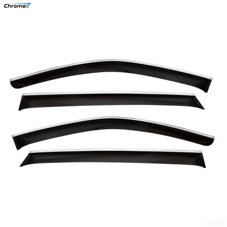 Дефлекторы окон Chromex для Kia Sorento (2020-2025) с хромированным молдингом № CHROMEX.63043