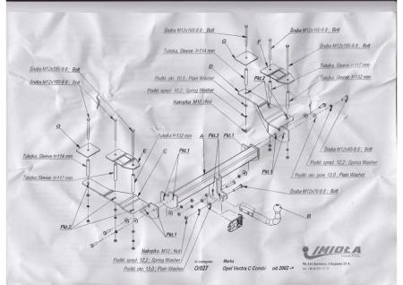 Фаркоп Imiola для Opel Vectra C универсал (2002-2008) № O.027