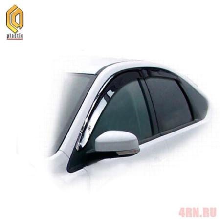 Дефлекторы окон CA Plastic Classic полупрозрачные для Ford Focus 2 седан (2005-2008) № 2010030300702