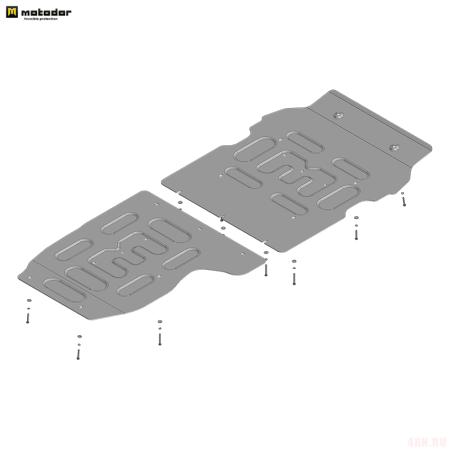 Защита картера, КПП и раздаточной коробки для Range Rover Vogue (2022-2025) № 343201