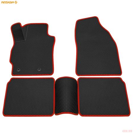 Коврики салона 3D EVA ромб резиновые для Toyota RAV4 (2013-2019) с красным кантом № 9234035204