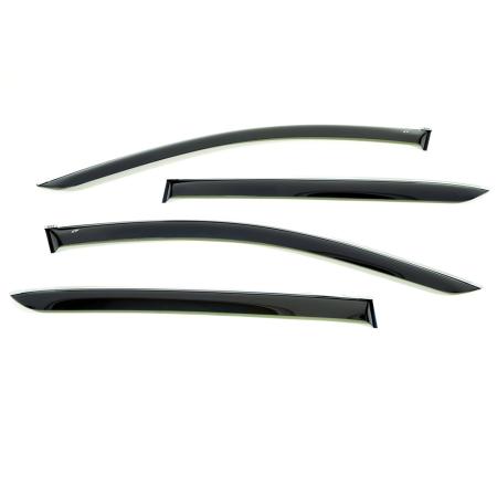Дефлекторы боковых окон для Cadillac XT4 (2019-2025) с хромированным молдингом № C11518CR