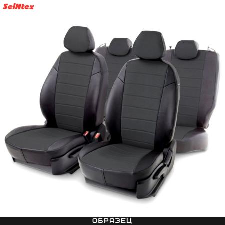 Чехлы из экокожи для Subaru XV (2011-2017) темно-серые № 316727