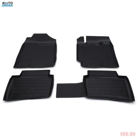 Коврики салона Avtodriver резиновые для Hyundai Solaris седан (2017-2022) № ADRAVG281