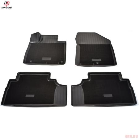 Коврики салона Norplast 3D комбинированные для Hyundai Santa Fe (2018-2020) (7 мест) № NPA10-C31-531-CM