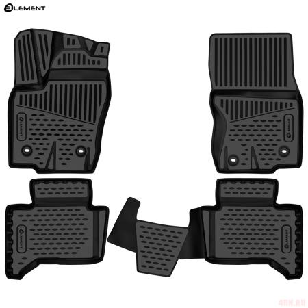 Коврики 3D салона для Toyota Land Cruiser Prado 250 (2023-2025) 5 мест, с накладкой на тоннеле № ELEMENT3DA70978210k