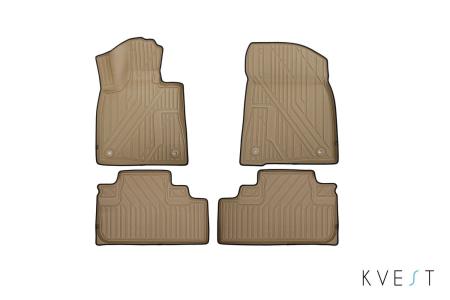 Коврики салона Kvest Premium для Lexus RX 350 (2015-2022) бежевые № KVESTLEX00001Kb