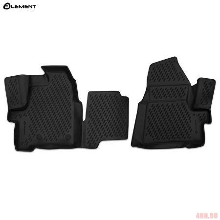Коврики салона Element 3D передние для Ford Tourneo Custom (1+2 место) (2013-2023) № CARFRD00019k