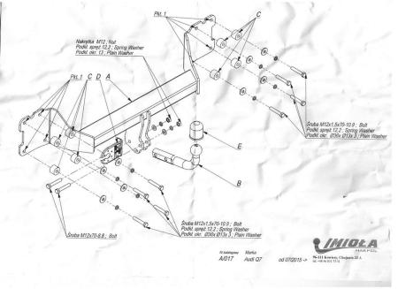 Фаркоп Imiola для Audi Q7 (2015-2024) № A.017