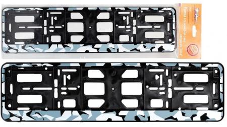 Рамка под номерной знак, камуфляж "Зима", рамка-книжка