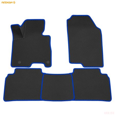 Коврики салона 3D EVA Ромб для Hyundai Tucson (2021-2025) с синим кантом № 9220060303